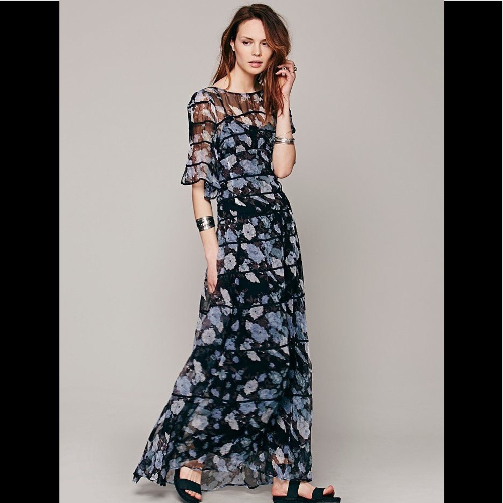 Free People, Flutter Sleeve Maxi Dress